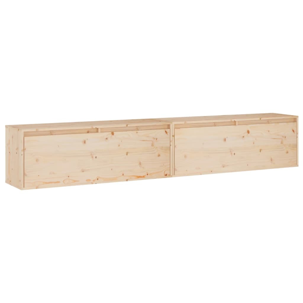 Wall Cabinets 2 pcs 100x30x35 cm Solid Wood Pine