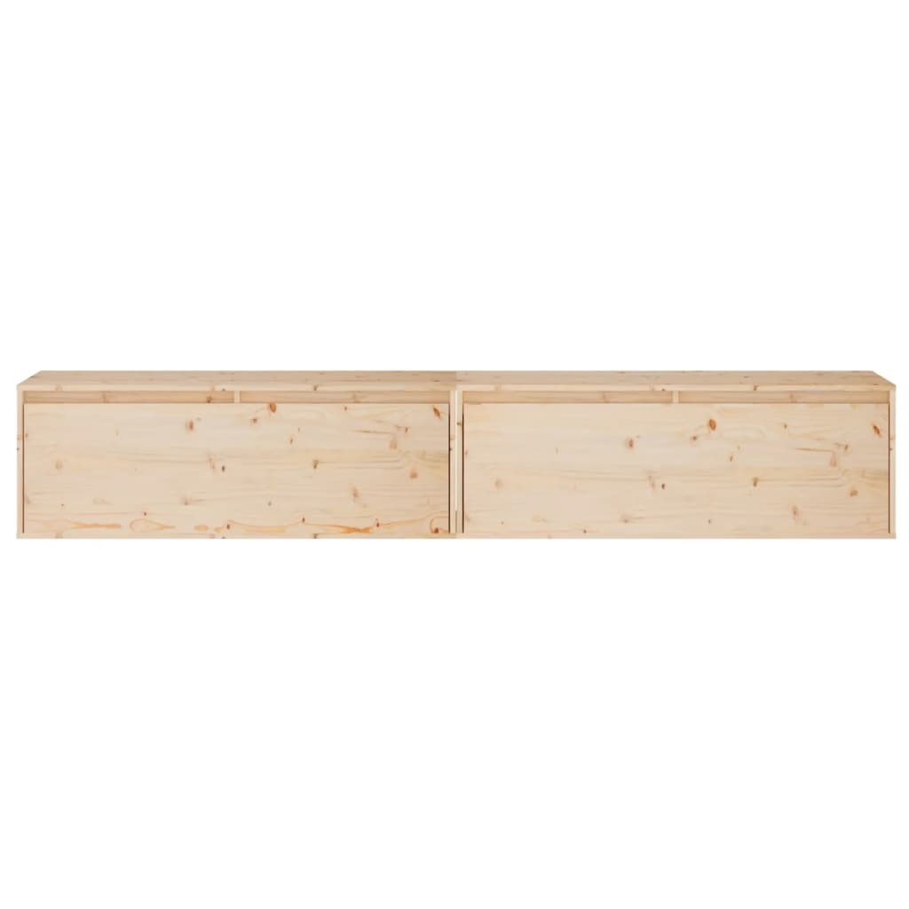 Wall Cabinets 2 pcs 100x30x35 cm Solid Wood Pine