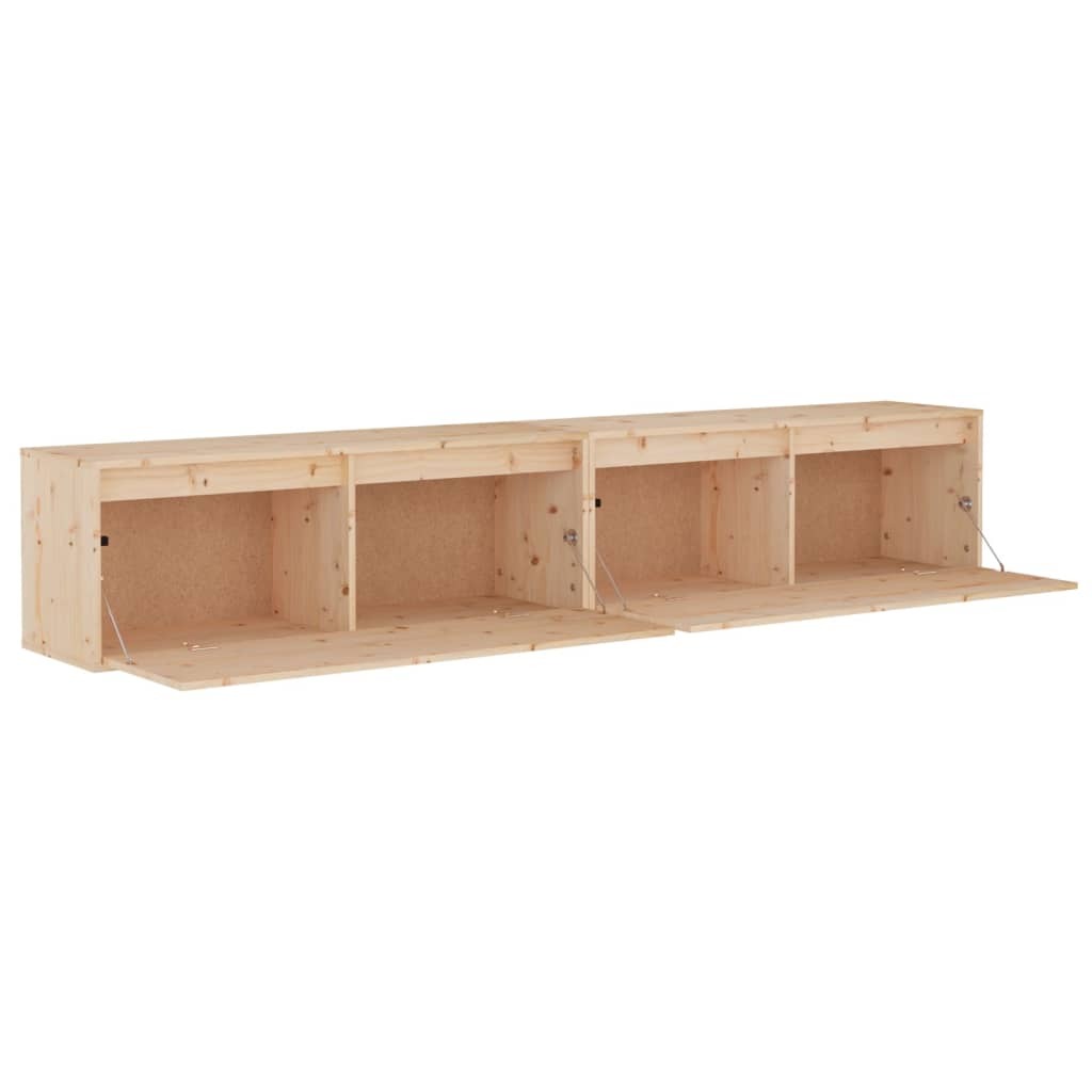 Wall Cabinets 2 pcs 100x30x35 cm Solid Wood Pine