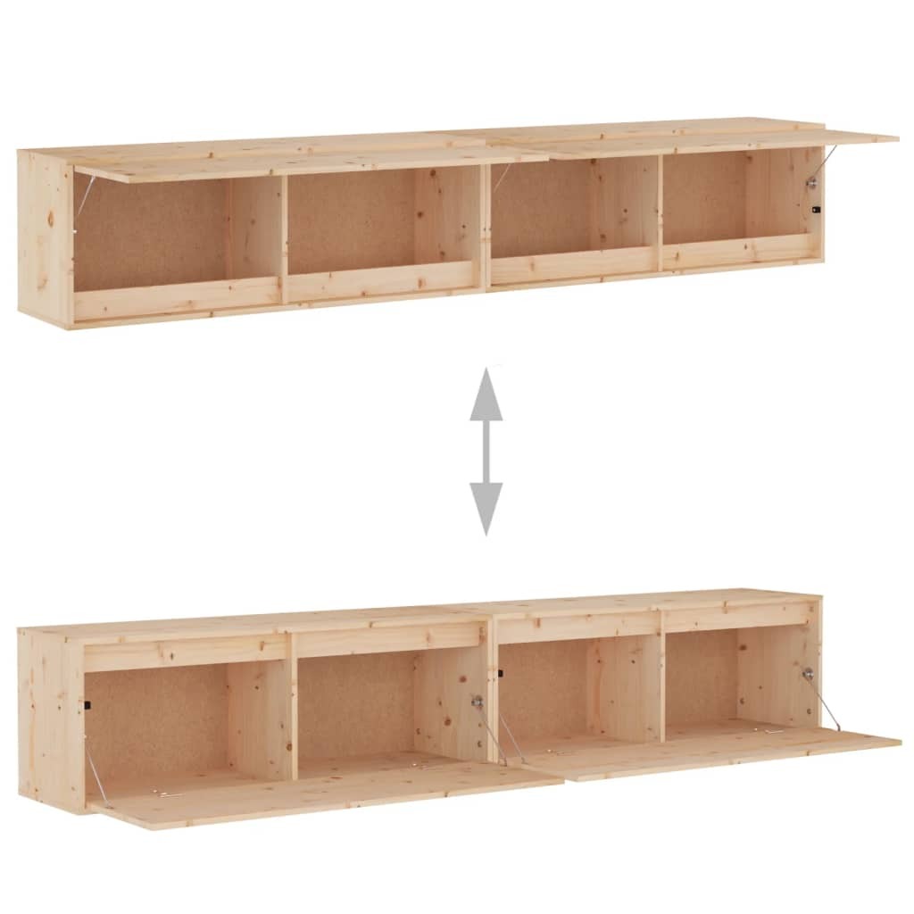 Wall Cabinets 2 pcs 100x30x35 cm Solid Wood Pine
