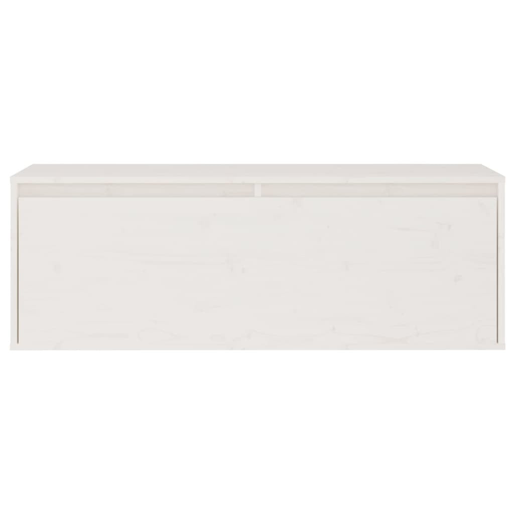 Wall Cabinet White 100x30x35 cm Solid Wood Pine