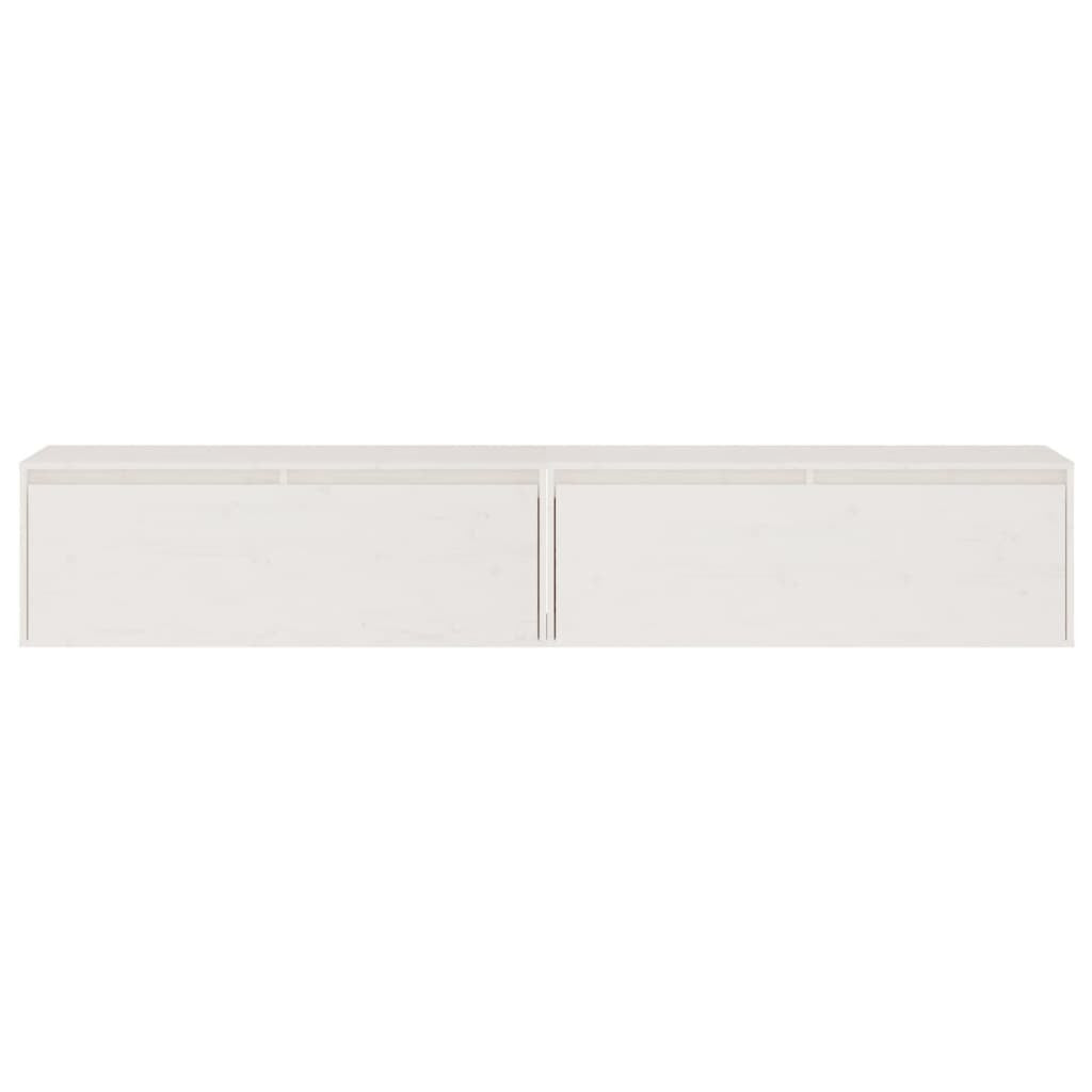 Wall Cabinets 2 pcs White 100x30x35 cm Solid Wood Pine