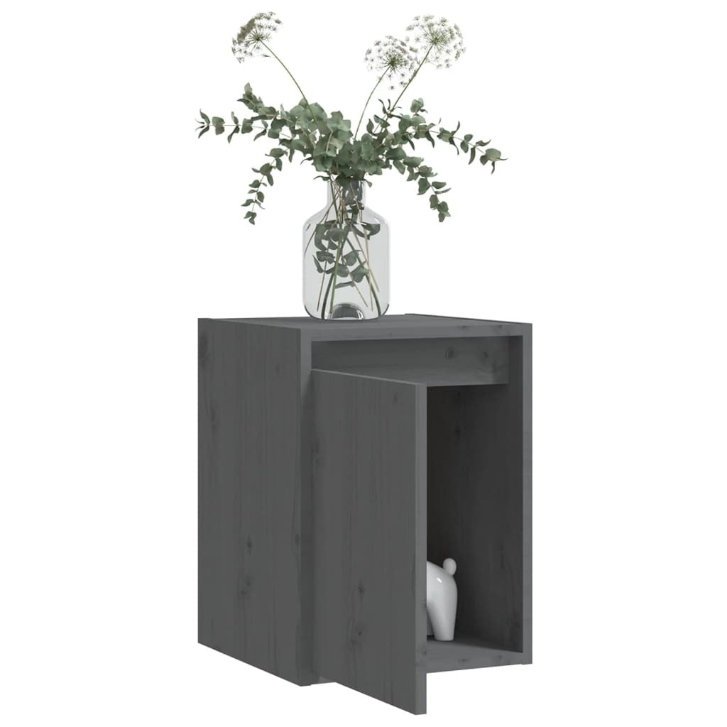 Wall Cabinets 2 pcs Grey 30x30x40 cm Solid Wood Pine