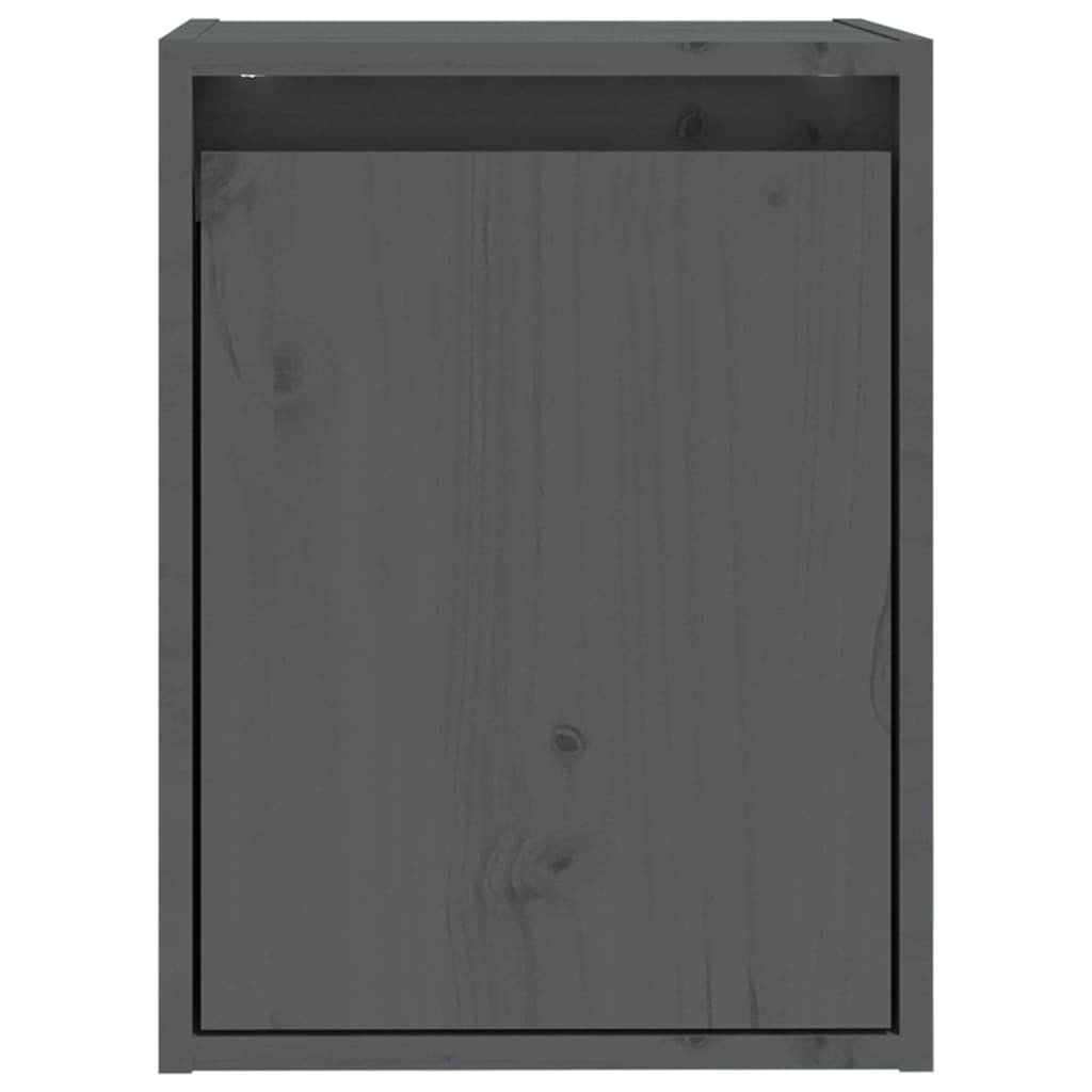 Wall Cabinets 2 pcs Grey 30x30x40 cm Solid Wood Pine