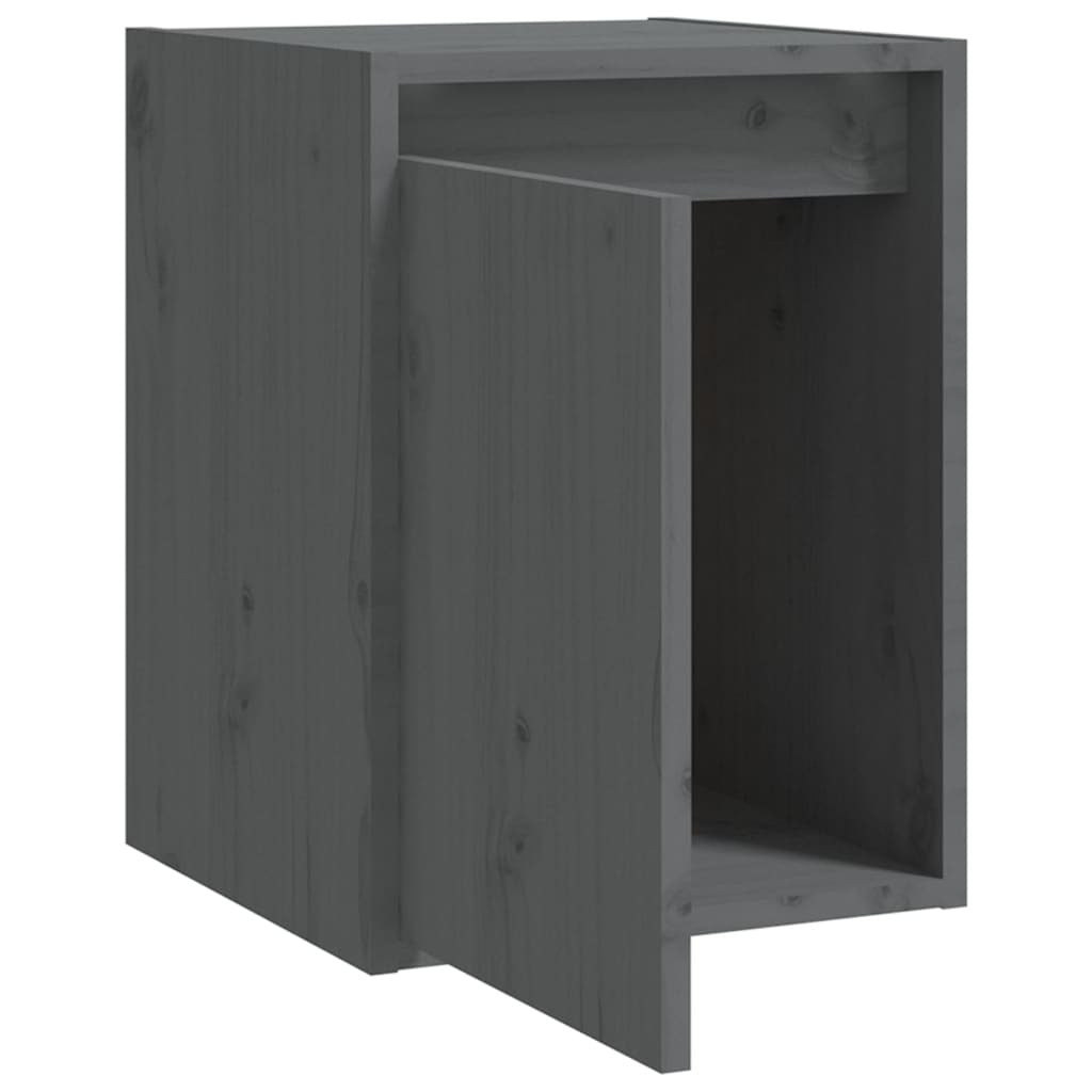 Wall Cabinets 2 pcs Grey 30x30x40 cm Solid Wood Pine