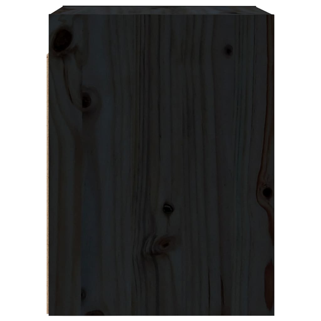 Wall Cabinets 2 pcs Black 30x30x40 cm Solid Wood Pine