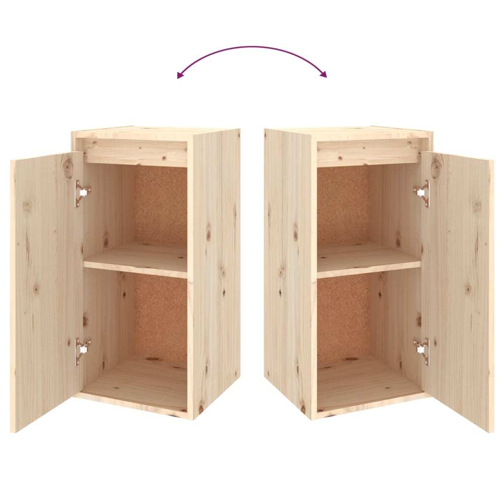Wall Cabinets 2 pcs 30x30x60 cm Solid Wood Pine