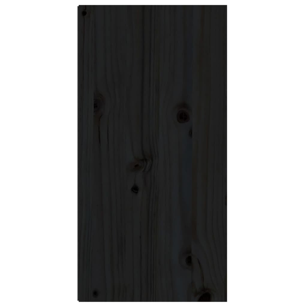 Wall Cabinets 2 pcs Black 30x30x60 cm Solid Wood Pine