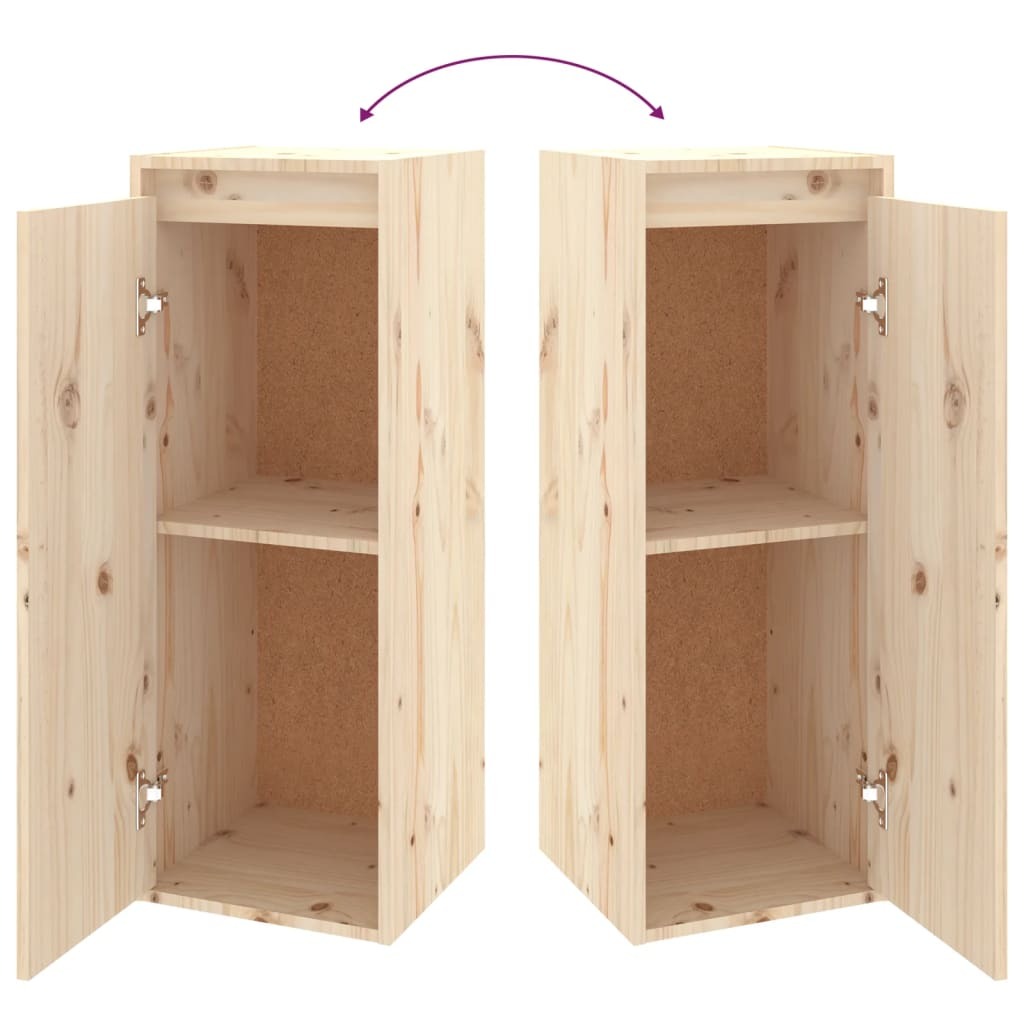 Wall Cabinet 30x30x80 cm Solid Wood Pine