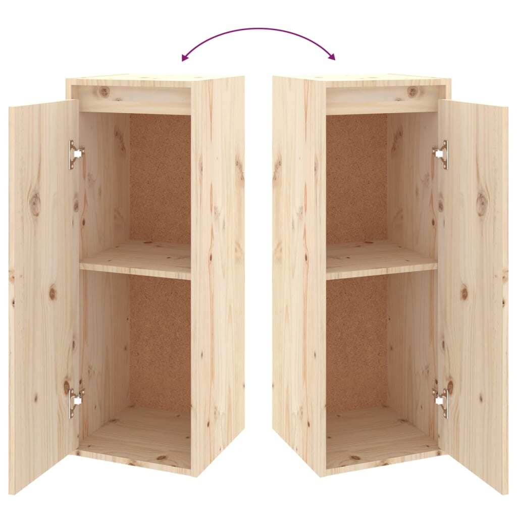 Wall Cabinets 2 pcs 30x30x80 cm Solid Wood Pine
