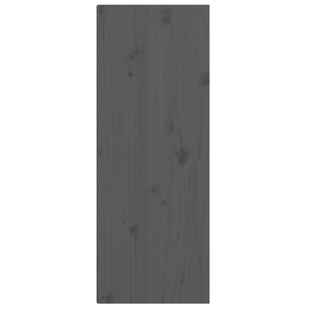 Wall Cabinet Grey 30x30x80 cm Solid Wood Pine