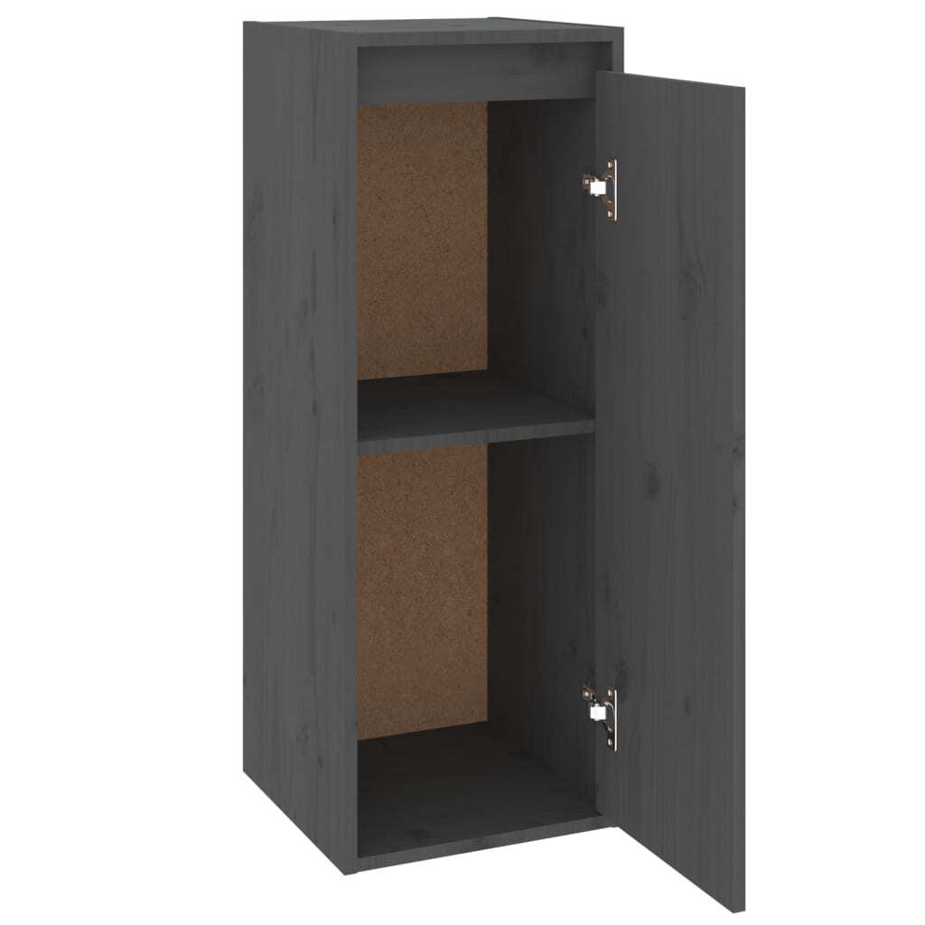 Wall Cabinets 2 pcs Grey 30x30x80 cm Solid Wood Pine