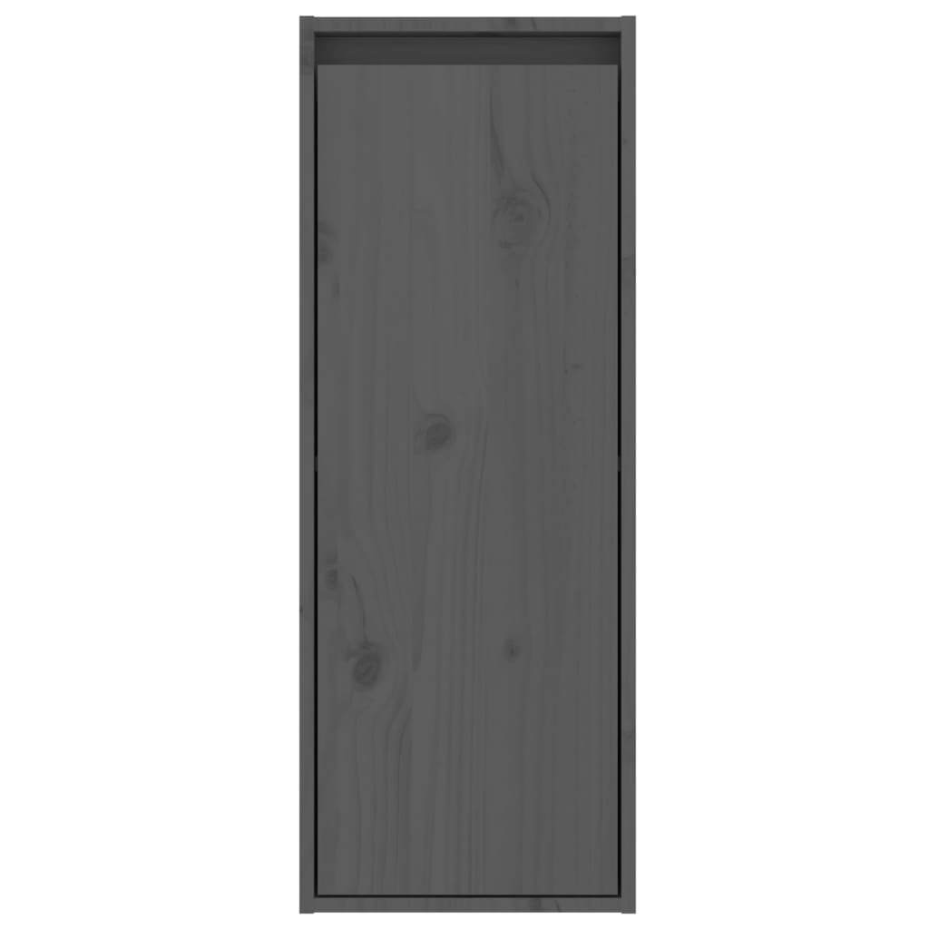 Wall Cabinets 2 pcs Grey 30x30x80 cm Solid Wood Pine