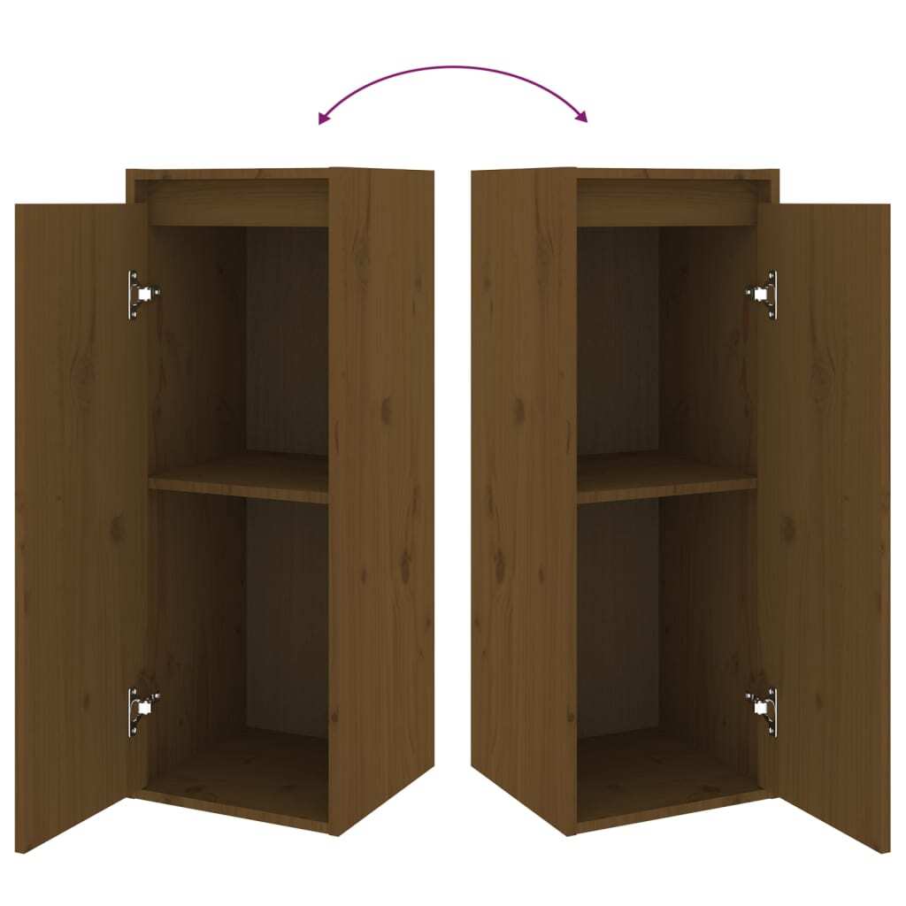 Wall Cabinet Honey Brown 30x30x80 cm Solid Wood Pine
