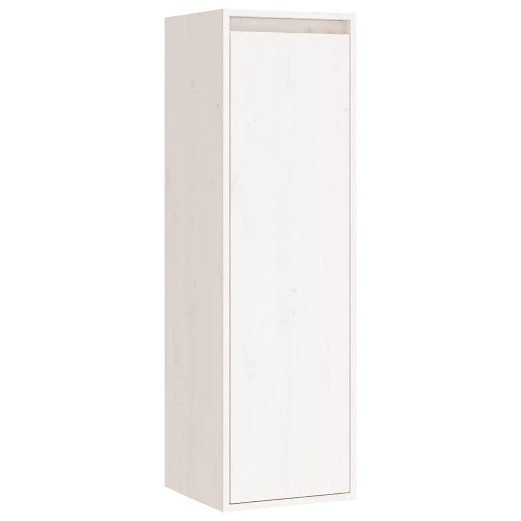 Wall Cabinet White 30x30x100 cm Solid Pinewood