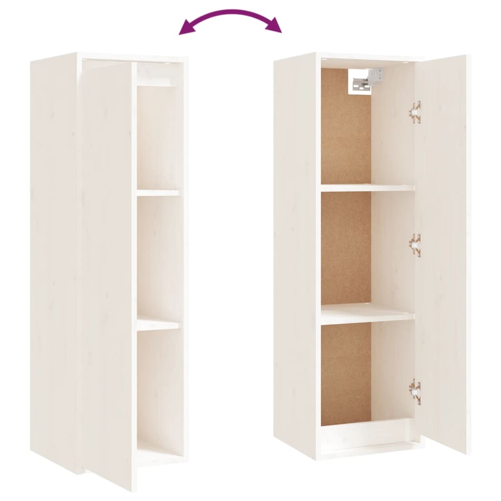 Wall Cabinet White 30x30x100 cm Solid Pinewood