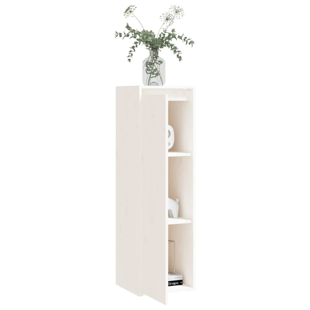 Wall Cabinet White 30x30x100 cm Solid Pinewood