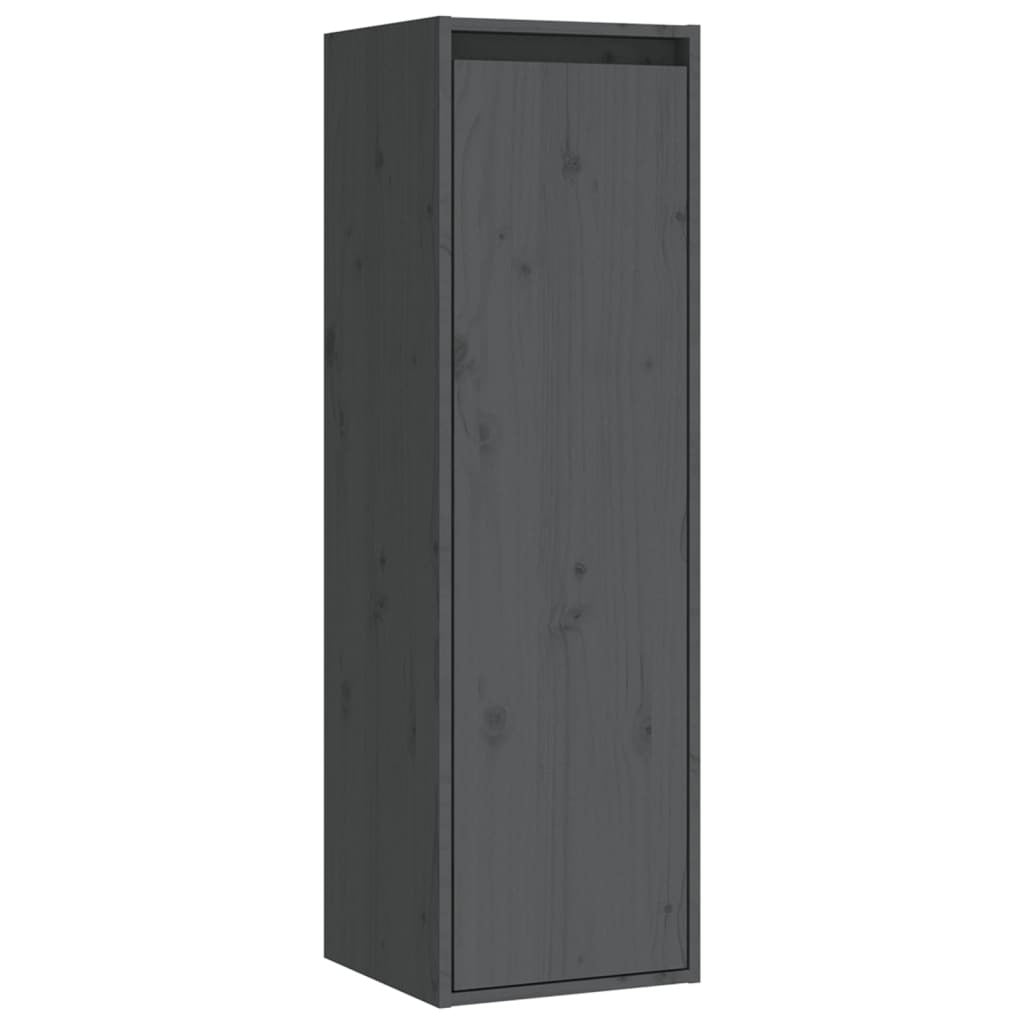 Wall Cabinets 2 pcs Grey 30x30x100 cm Solid Pinewood