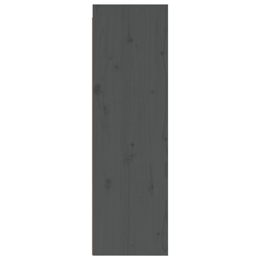 Wall Cabinets 2 pcs Grey 30x30x100 cm Solid Pinewood