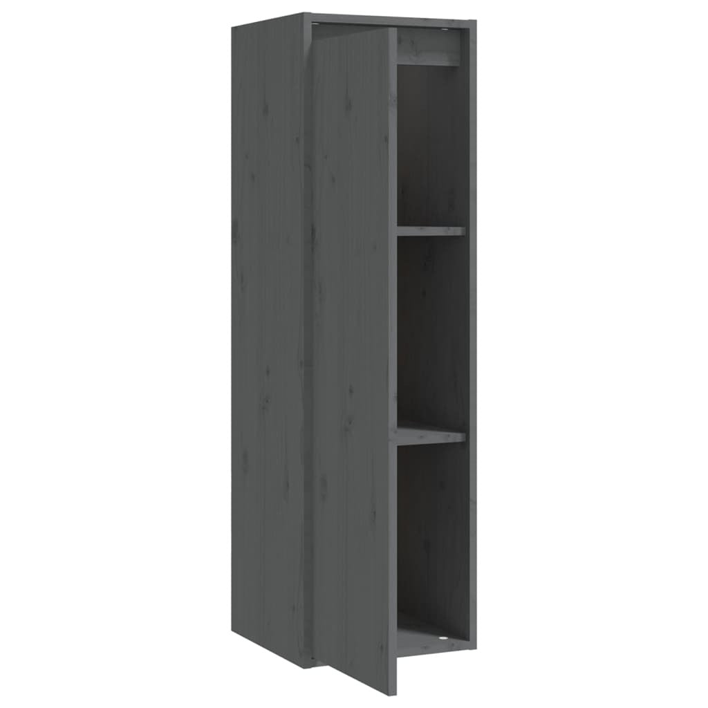 Wall Cabinets 2 pcs Grey 30x30x100 cm Solid Pinewood