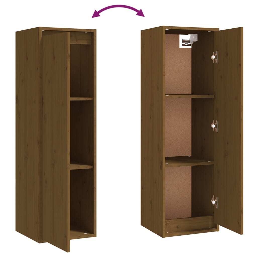 Wall Cabinets 2 pcs Honey Brown 30x30x100 cm Solid Pinewood