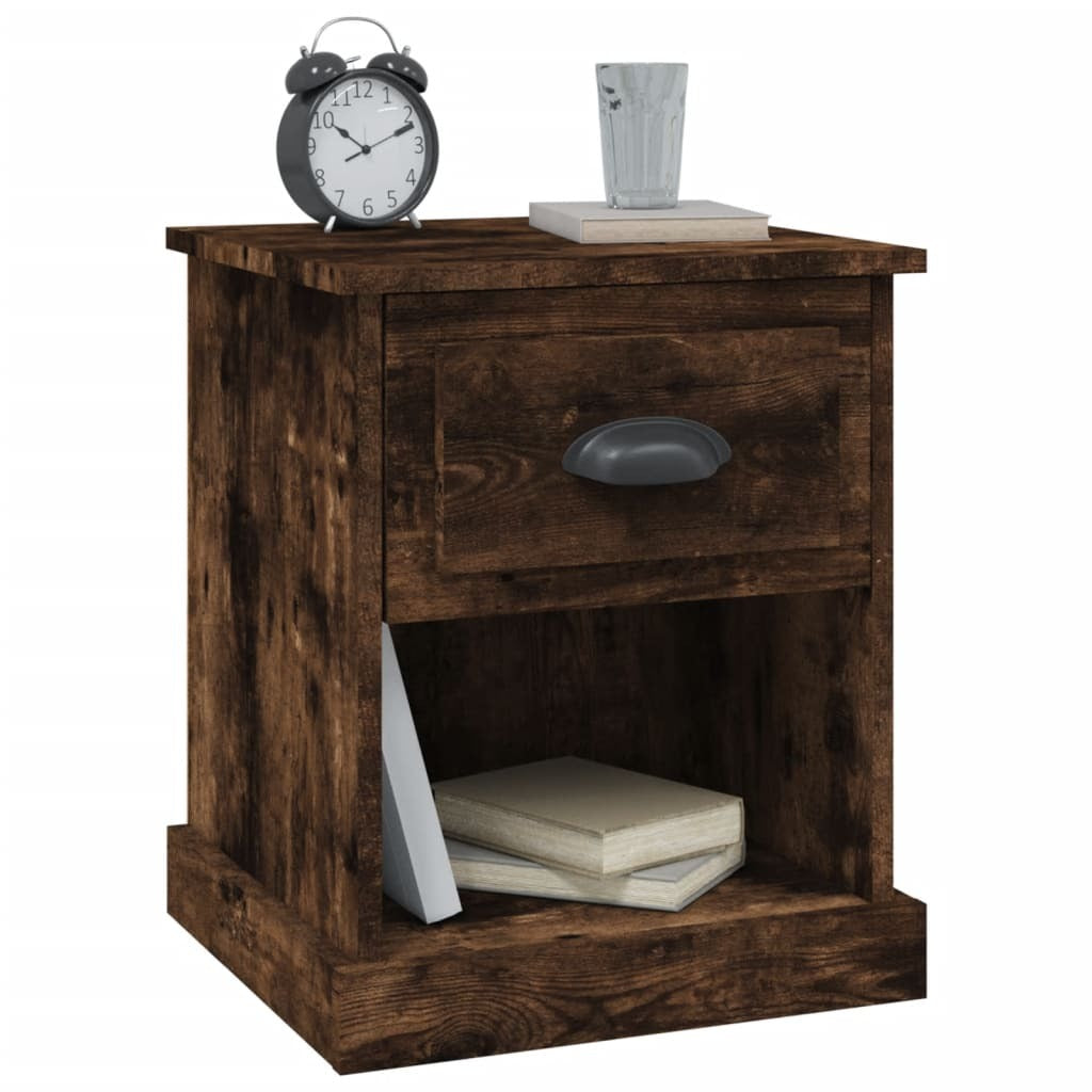 Bedside Cabinet Smoked Oak 39x39x47.5 cm Engineered Wood