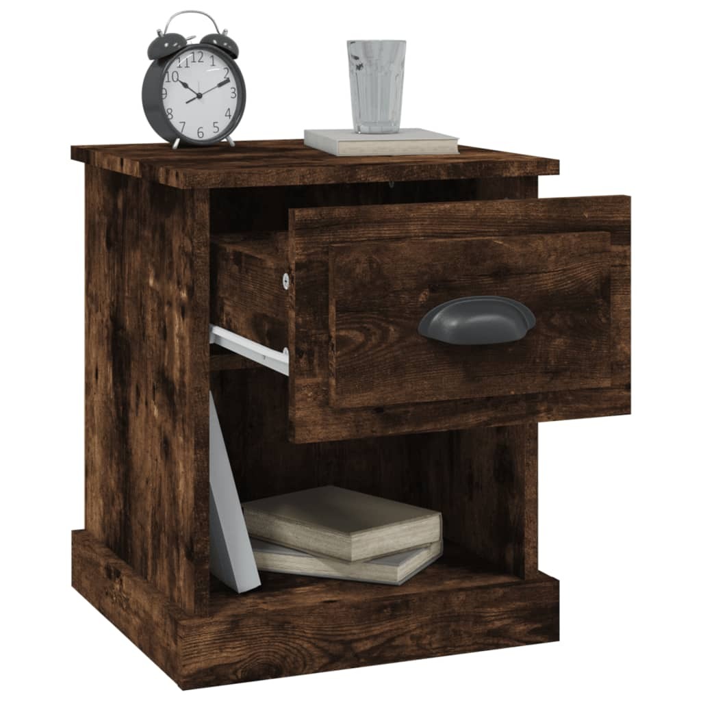 Bedside Cabinet Smoked Oak 39x39x47.5 cm Engineered Wood