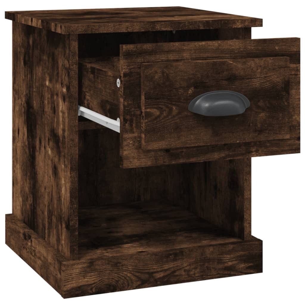 Bedside Cabinet Smoked Oak 39x39x47.5 cm Engineered Wood