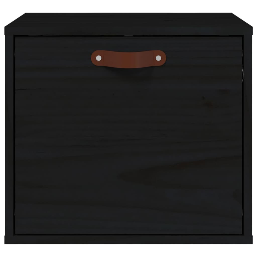 Wall Cabinet Black 40x30x35 cm Solid Wood Pine