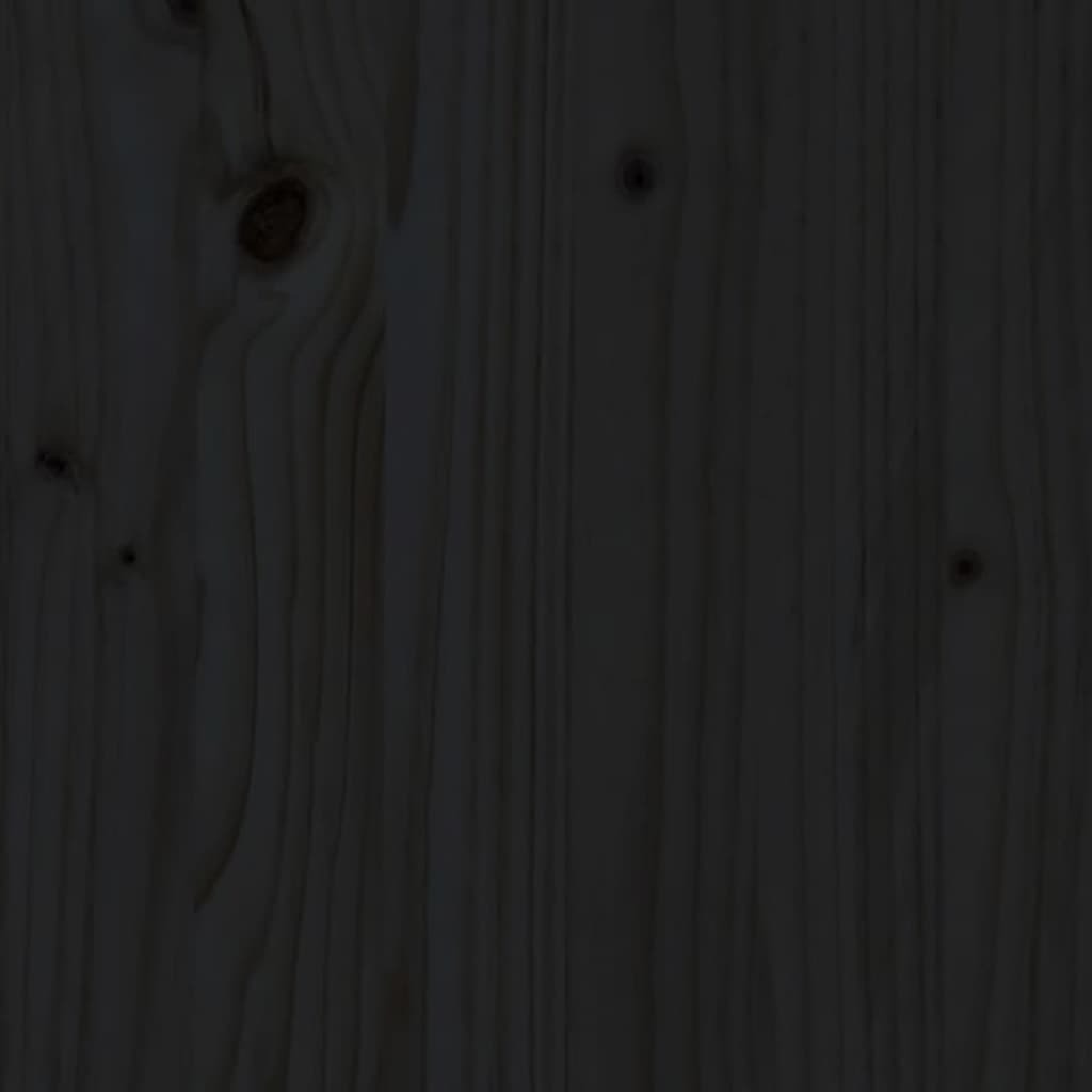 Bed Headboard Black 186x4x100 cm Solid Wood Pine
