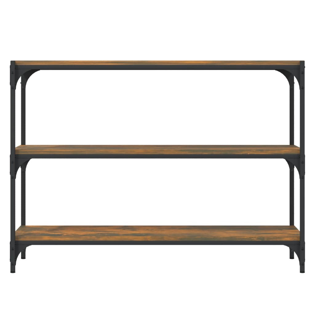 Book Cabinet Smoked Oak 100x33x70.5 cm Engineered Wood and Steel