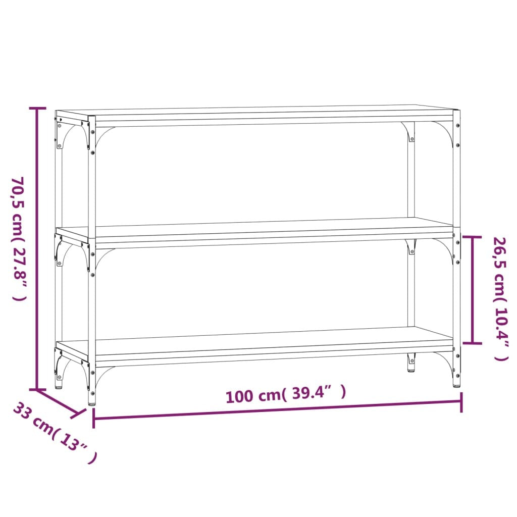 Book Cabinet Smoked Oak 100x33x70.5 cm Engineered Wood and Steel