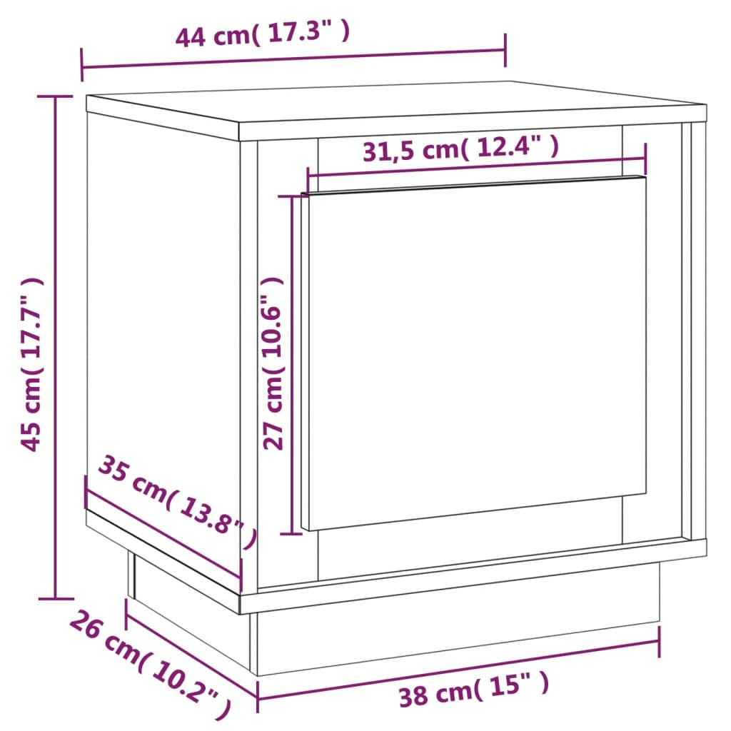 Bedside Cabinet Sonoma Oak 44x35x45 cm Engineered Wood