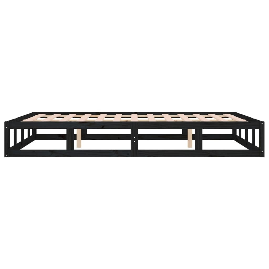 Bed Frame without Mattress Black 120x190 cm Small Double Solid Wood