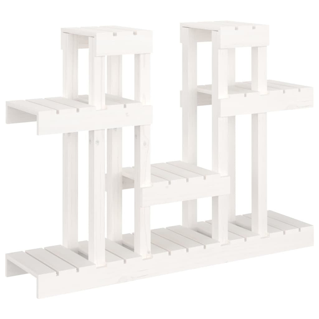 Plant Stand White 104.5x25x77.5 cm Solid Wood Pine