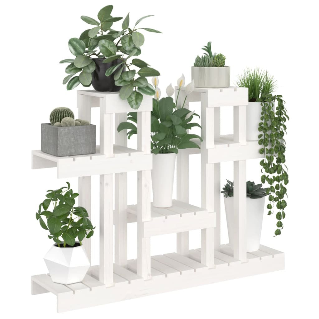 Plant Stand White 104.5x25x77.5 cm Solid Wood Pine