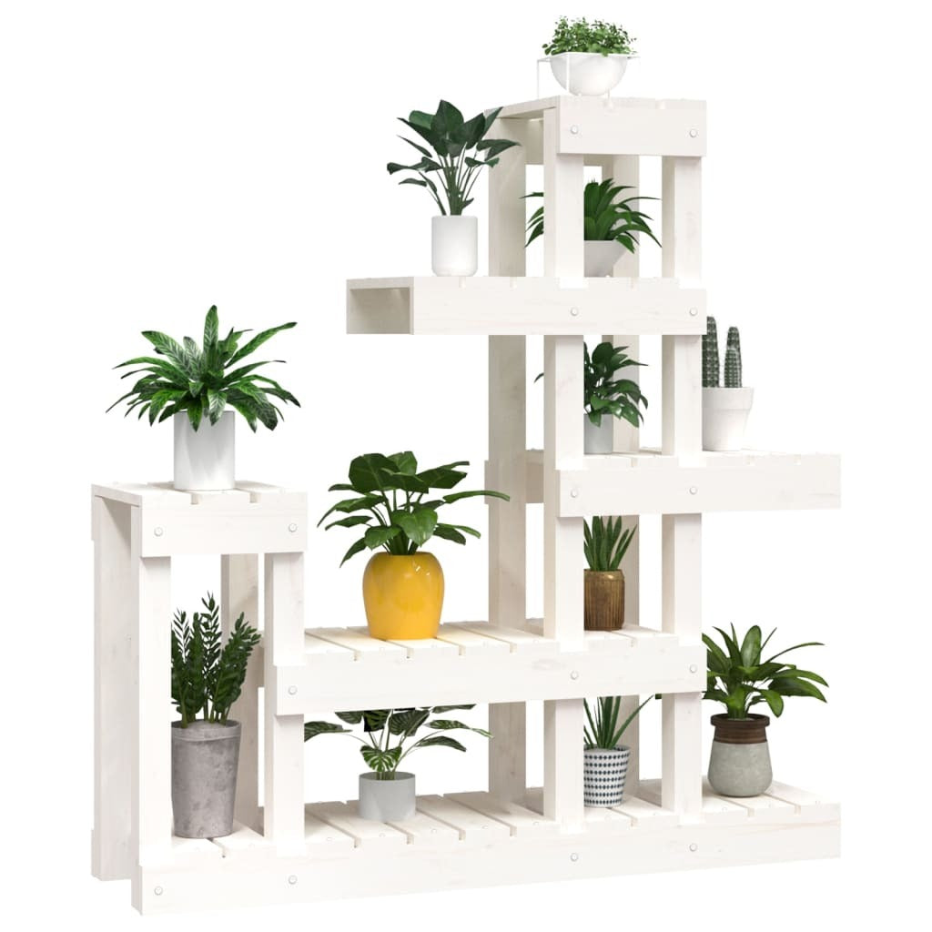 Plant Stand White 92x25x97 cm Solid Wood Pine