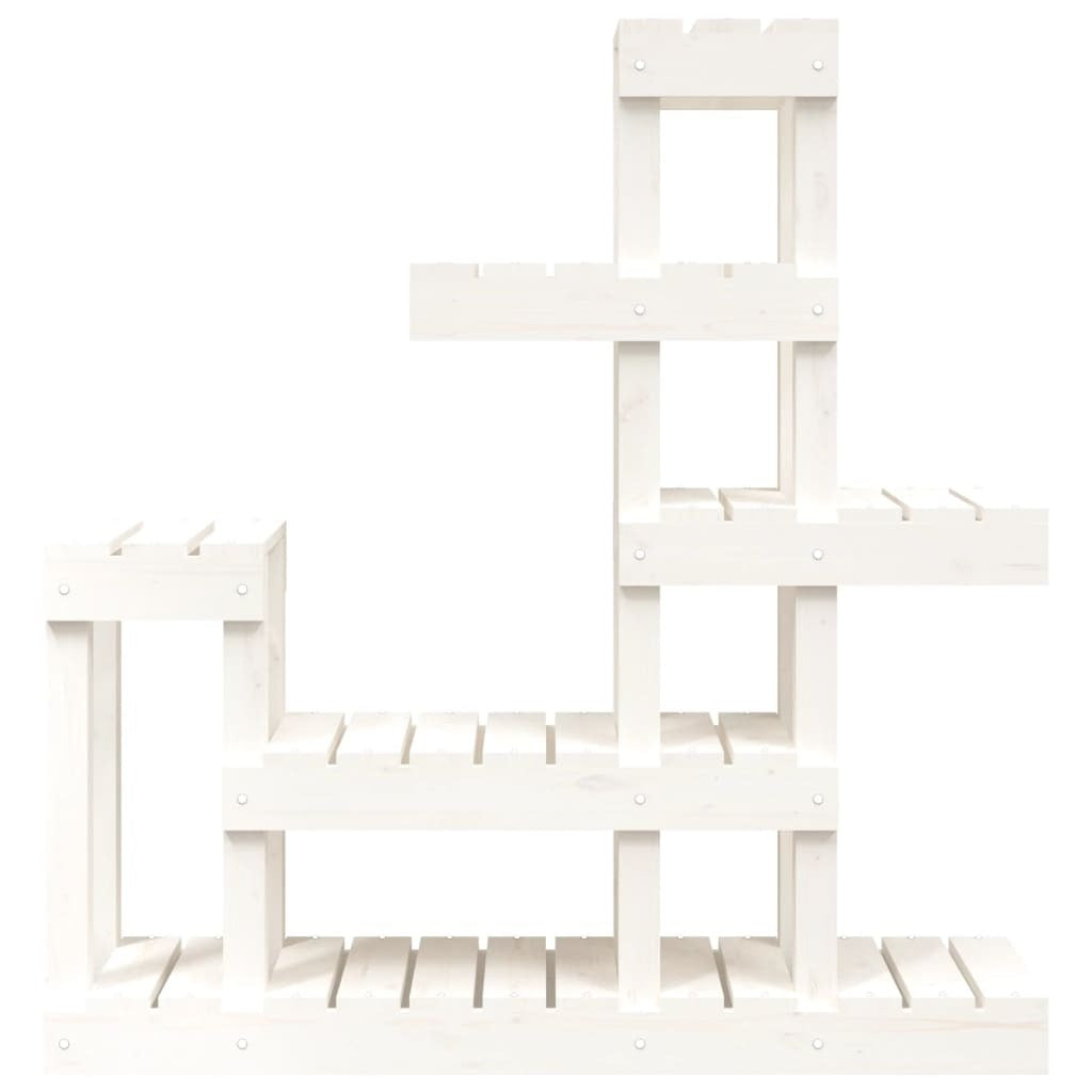 Plant Stand White 92x25x97 cm Solid Wood Pine