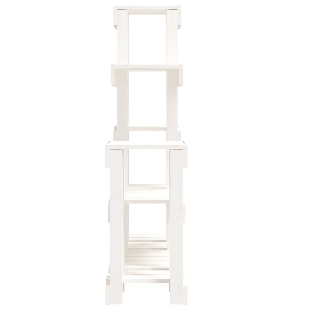 Plant Stand White 92x25x97 cm Solid Wood Pine