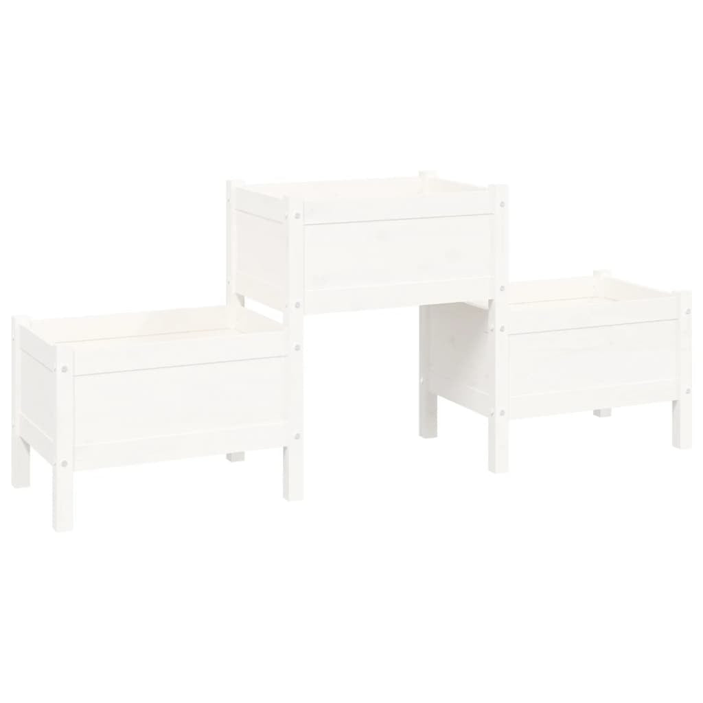 Planter White 178.5x44x75 cm Solid Wood Pine