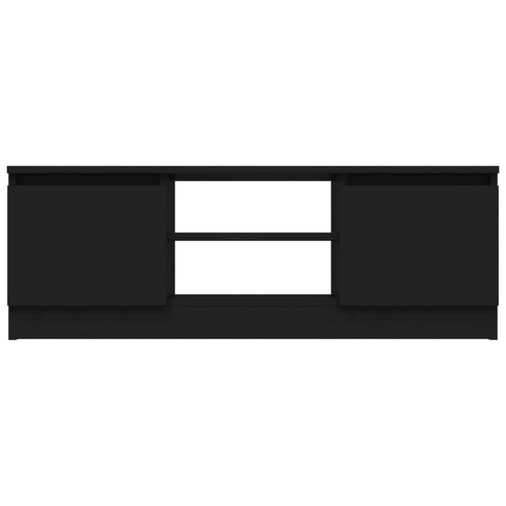 TV Cabinet with Door Black 102x30x36 cm