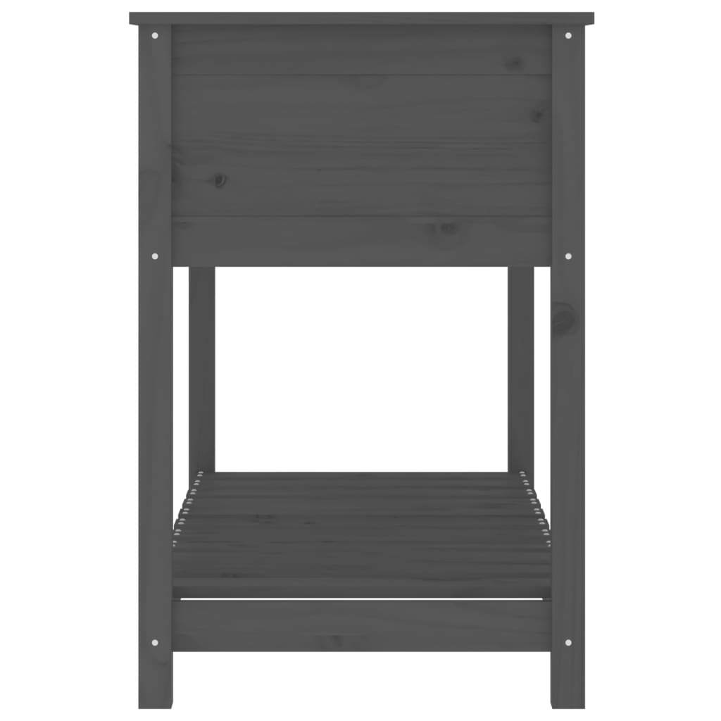 Planter with Shelf Grey 111.5x54x81 cm Solid Wood Pine