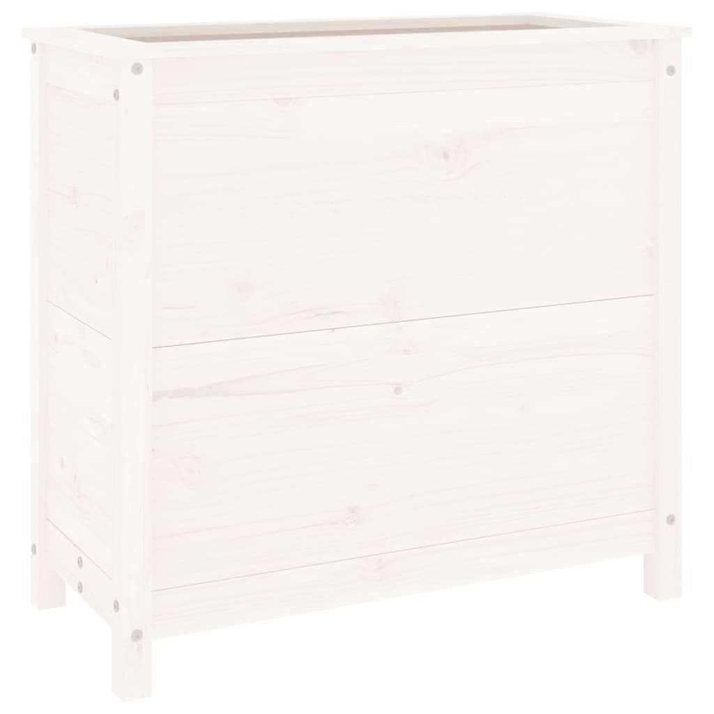 Garden Planter White 82.5x40x78 cm Solid Wood Pine
