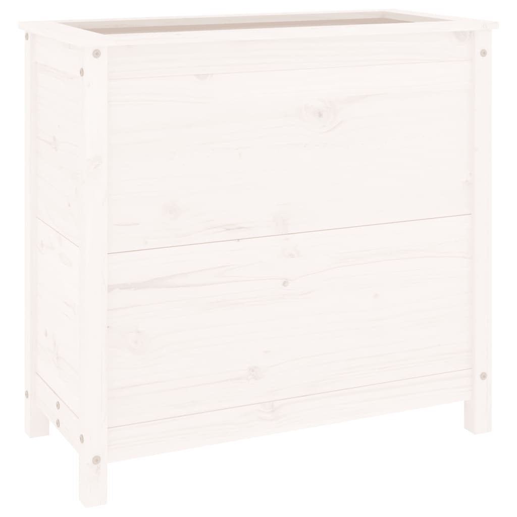 Garden Planter White 82.5x40x78 cm Solid Wood Pine