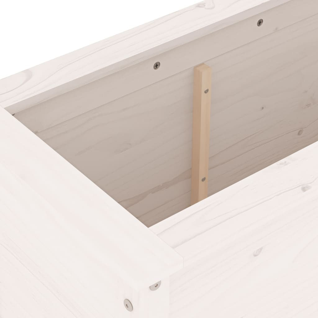 Garden Planter White 82.5x40x78 cm Solid Wood Pine
