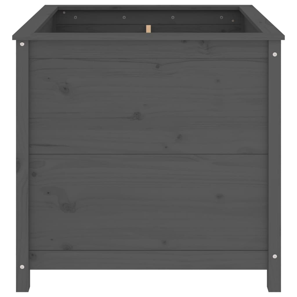 Garden Planter Grey 82.5x82.5x78 cm Solid Wood Pine