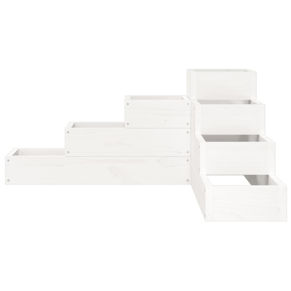 Garden Planter 4-Tier 80.5x79x36 cm White Solid Wood Pine