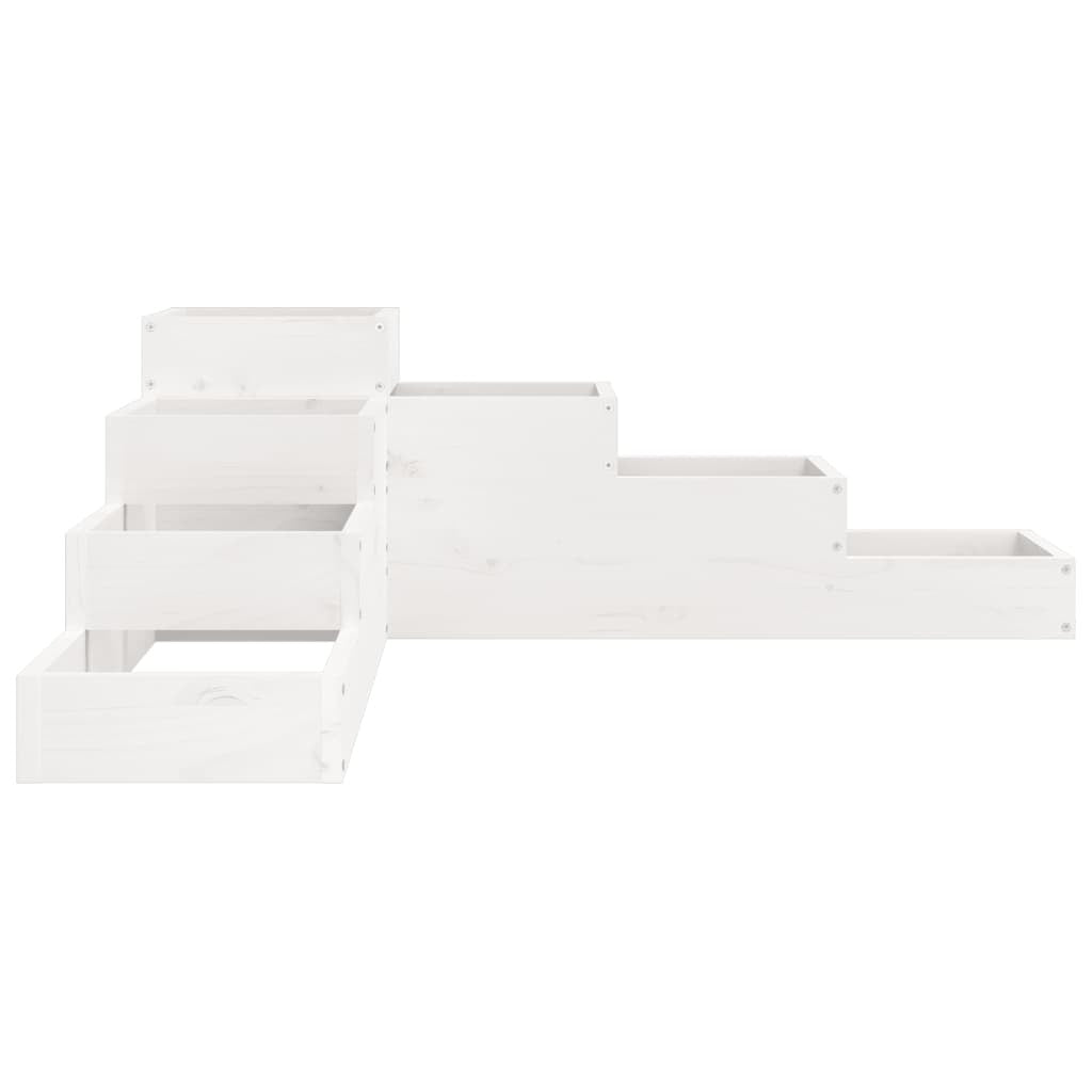 Garden Planter 4-Tier 106x104.5x36 cm White Solid Wood Pine