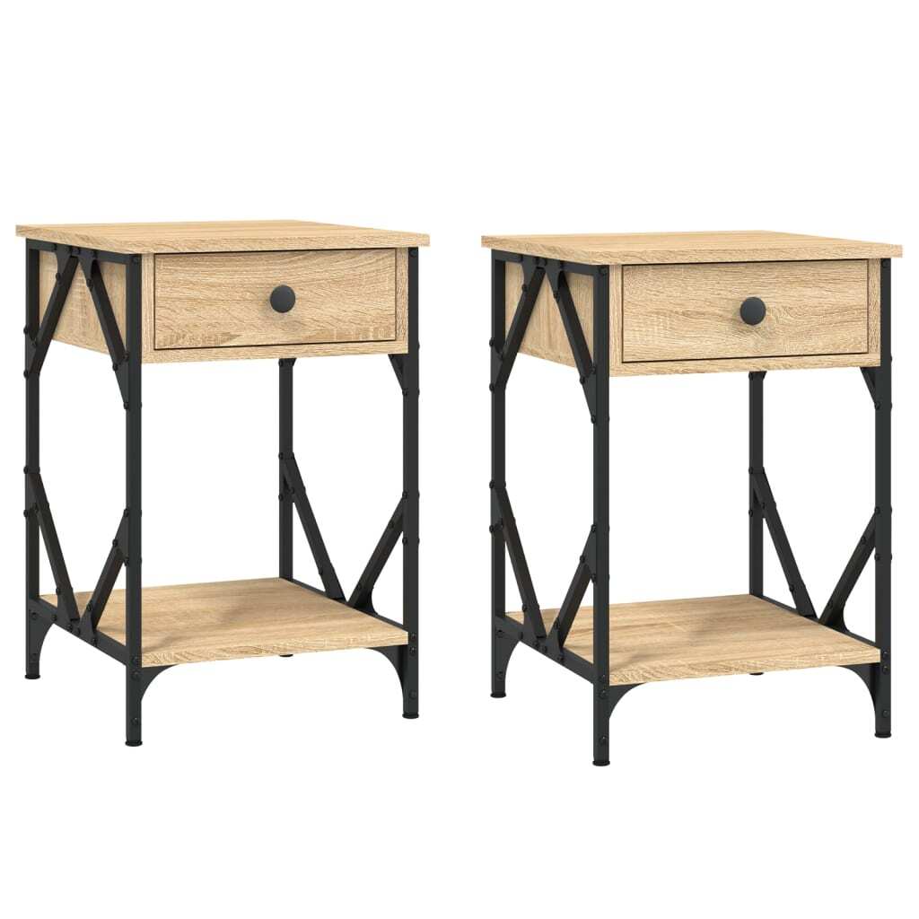 Bedside Cabinets 2 pcs Sonoma Oak 40x42x60 cm Engineered Wood