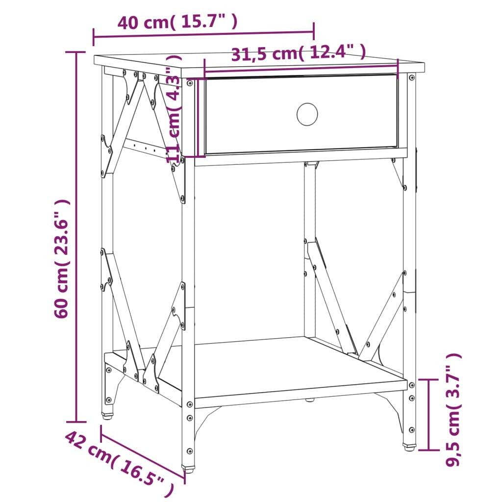 Bedside Cabinets 2 pcs Sonoma Oak 40x42x60 cm Engineered Wood